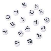 Acrylic Alphabet Beads, Flat Round, DIY & enamel Approx 1mm 