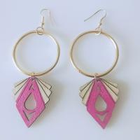 Wood Earring, with Iron, for woman 45mm 