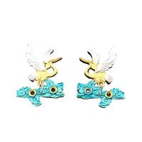 Zinc Alloy Hair Accessories DIY Findings, Crane, gold color plated & enamel, mixed colors 