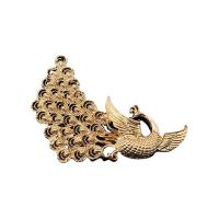 Zinc Alloy Hair Accessories DIY Findings, Peacock, gold color plated 