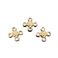 Zinc Alloy Charm Connector, Chinese Knot, gold color plated, DIY & 2/2 loop 
