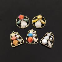 Crystal Zinc Alloy Pendants, with Crystal & Plastic Pearl, gold color plated, DIY 