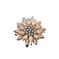 aleación de zinc Decoración de flores, chapado en color dorado, Bricolaje & con diamantes de imitación, 44x44mm, Vendido por UD