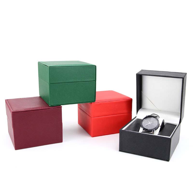 Leather Watch Box, PU Leather,  Square, durable, more colors for choice, 110x110x90mm, Sold By PC