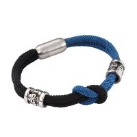 Milan Cord Bracelet, with 316 Stainless Steel, fashion jewelry & for man, 8mm 