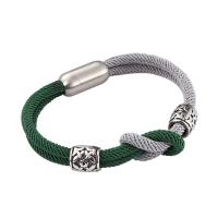 Milan Cord Bracelet, with 316 Stainless Steel, polished, fashion jewelry & for man, 8mm 