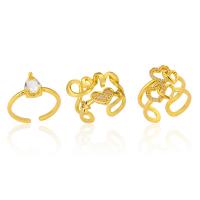 銅 カフ指輪, ゴールドメッキ, 調整 & 異なるスタイルを選択 & マイクロパヴェジルコニア & 女性用, ゴールド, 売り手 パソコン
