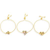 Cubic Zirconia Micro Pave Brass Bracelet, Heart, gold color plated & micro pave cubic zirconia & for woman, gold cm 