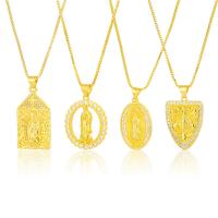 Cubic Zircon Micro Pave Brass Necklace, gold color plated & micro pave cubic zirconia & for woman, gold Approx 19.68 Inch 