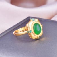 Палец кольцо-латунь, Латунь, с канифоль, Геометрический узор, плакирован золотом, винтажный дизайн & Женский, размер:6-8, продается PC