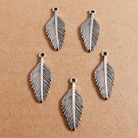 Zinc Alloy Leaf Pendants, silver color plated, DIY 