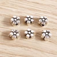 Zinc Alloy Flower Beads, Plum Blossom, antique silver color plated, DIY 