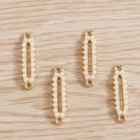 Zinc Alloy Charm Connector, with Plastic Pearl, DIY, golden 