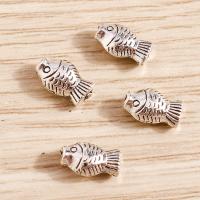 Zinc Alloy Animal Beads, Fish, silver color plated, DIY 