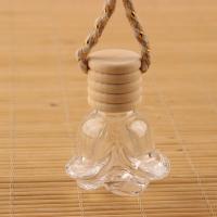 Glass Bottle Pendant, with wood cap, Perfume Bottle, Mini 49mm Approx 20 cm 