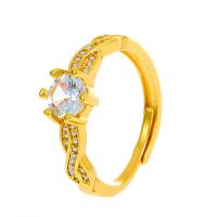 Cubic Zirconia Micro Pave Brass Finger Ring, plated, fashion jewelry & micro pave cubic zirconia & for woman 18mm 
