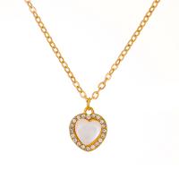 Resin Zinc Alloy Necklace, with Resin, with 5cm extender chain, Heart, plated, fashion jewelry & micro pave cubic zirconia & for woman .5 cm 