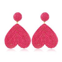 Rattan Earring, Rafi Straw, with Zinc Alloy, fashion jewelry & for woman, golden 