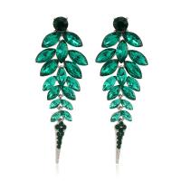 Zinc Alloy Rhinestone Drop Earring, silver color plated, fashion jewelry & for woman & with rhinestone 