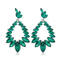 Zinc Alloy Rhinestone Drop Earring, silver color plated, fashion jewelry & for woman & with rhinestone 