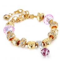 Zinc Alloy Rhinestone Bracelets, fashion jewelry & for woman & with rhinestone, multi-colored cm 