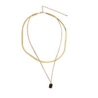 Zinc Alloy Necklace, with Brass, with 9 extender chain, plated, Double Layer & fashion jewelry & for woman 11mm cm 