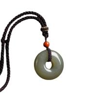 Hetian Jade collar, con Poliéster, Joyería & unisexo, más colores para la opción, 24mm, longitud:65 cm, Vendido por UD