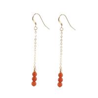Agate Drop Earring, Yunnan Red Agate, with Brass, gold color plated, fashion jewelry & for woman, 4mm mm 