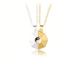 Couple Zinc Alloy Necklace, with 5 extender chain, plated, 2 pieces & fashion jewelry & ying yang & Unisex & with magnetic cm 