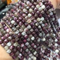 Plum Blossom Tourmaline Beads, Square, polished, Star Cut Faceted & DIY, 5-6mm cm 