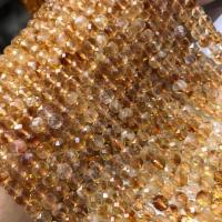 Cristal en jaune naturelles, perles de citrine, cadre, poli, Surface de coupe de l'étoile & DIY, Jaune, 5-6mm cm, Vendu par PC