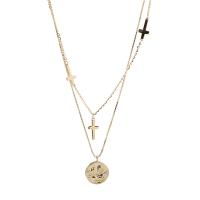 Brass Jewelry Necklace, with 7 extender chain, plated, Double Layer & fashion jewelry & for woman .5 cm, 41 cm 