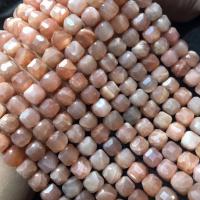 Orange Moonstone Beads, Square, polished, DIY & faceted, orange, 8-9mm cm 
