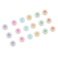 Émail acrylique perles, Plat rond, DIY & avec motif d'étoile & émail, plus de couleurs à choisir Environ 1mm, Vendu par sac