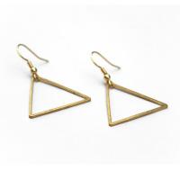 Brass Drop Earring, Triangle, gold color plated, for woman & hollow 