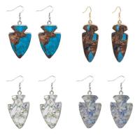 Impression Jasper Drop Earring, with Brass, arrowhead, silver color plated & for woman 