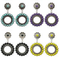 Turquoise Zinc Alloy Earring, Synthetic Turquoise, with Zinc Alloy, Round, antique silver color plated, for woman & hollow 