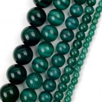 Katzenauge Perlen, rund, DIY & verschiedene Größen vorhanden, dunkelgrün, Länge:ca. 37-39 cm, verkauft von Strang