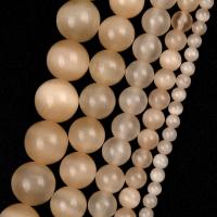 Katzenauge Perlen, rund, DIY & verschiedene Größen vorhanden, Champagner, Länge:ca. 37-39 cm, verkauft von Strang