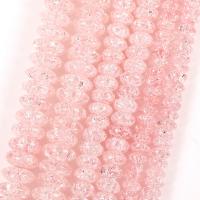 Flache runde Kristall Perlen, DIY & verschiedene Größen vorhanden, hellrosa, Länge:ca. 37-39 cm, verkauft von Strang