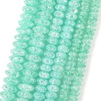 Flache runde Kristall Perlen, DIY & verschiedene Größen vorhanden, hell smaragdfarben, Länge:ca. 37-39 cm, verkauft von Strang