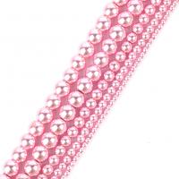 гематит Бусины, Круглая, DIY & разный размер для выбора, розовый, длина:Приблизительно 37-39 см, продается Strand