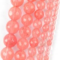 桜の水晶, チェリークオーツ, ラウンド形, DIY & 異なるサイズの選択 & 切り面, チェリークォーツ, 長さ:約 37-39 センチ, 売り手 ストランド