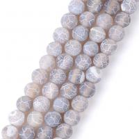 Natürliche Effloresce Achat Perlen, Auswitterung Achat, rund, DIY & verschiedene Größen vorhanden, grau, Länge:ca. 37-39 cm, verkauft von Strang