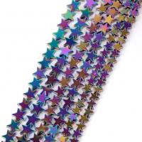 Hämatit Perle, Stern, DIY & verschiedene Größen vorhanden, farbenfroh, Länge:ca. 37-39 cm, verkauft von Strang