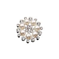 Zinc Alloy Hair Accessories DIY Findings, with Plastic Pearl, Flower, plated, with rhinestone 