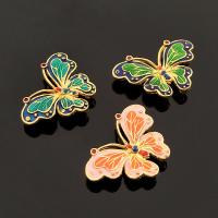 Zinc Alloy Hair Accessories DIY Findings, Butterfly, gold color plated, enamel 