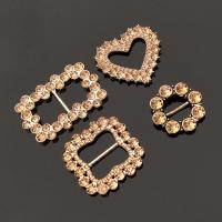 Zinc Alloy Decorative Buckle, gold color plated, DIY & with rhinestone, golden 