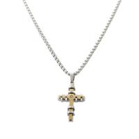 Titanium Steel Jewelry Necklace, Cross, polished, fashion jewelry & for man, silver color Approx 23.62 Inch 
