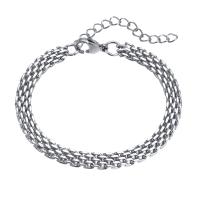 304 Stainless Steel Bracelet, with 1.97inch extender chain, polished, fashion jewelry & for man, original color, 6mm Approx 7.09 Inch 